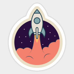 Rocket up To The Moon Sticker